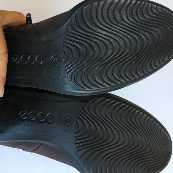 ECCO Leather Zipped Heeled Booties Ankle Boots Size 41 US Size 10-10.5 - Picture 8 of 10